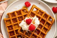 Golden Sweet Potato Waffles