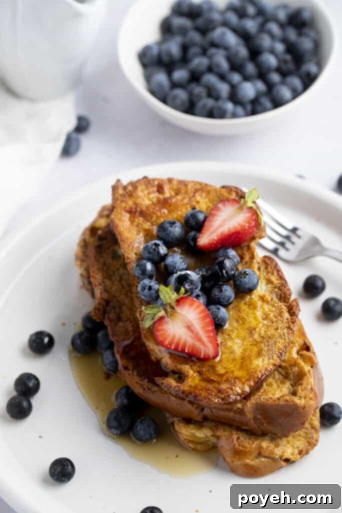 Overhead angle of air fryer french toast