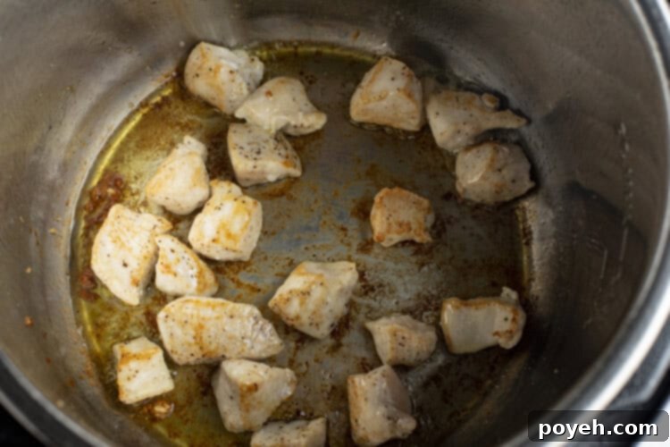 Browned chicken in Instant Pot