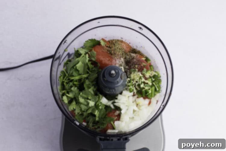 Ingredients in food processor