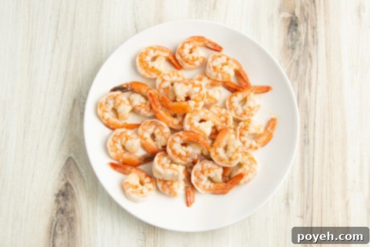 Lemony Garlic Shrimp with Rice 9 Shrimp on plate.