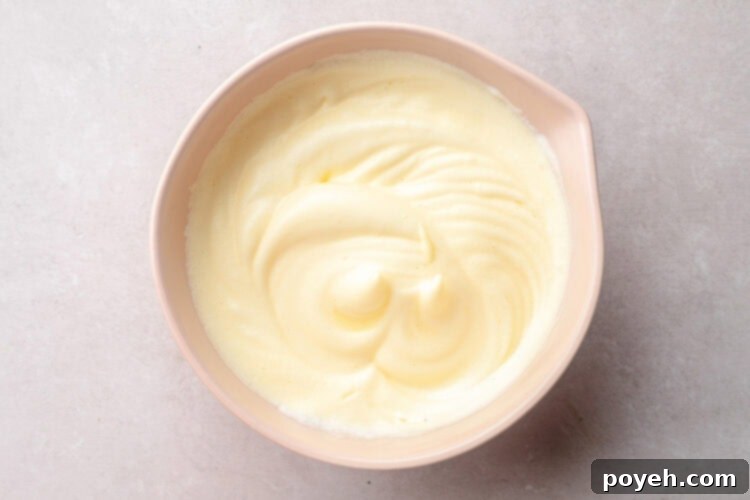 Fluffy egg mixture for chile relleno batter, ready for use.