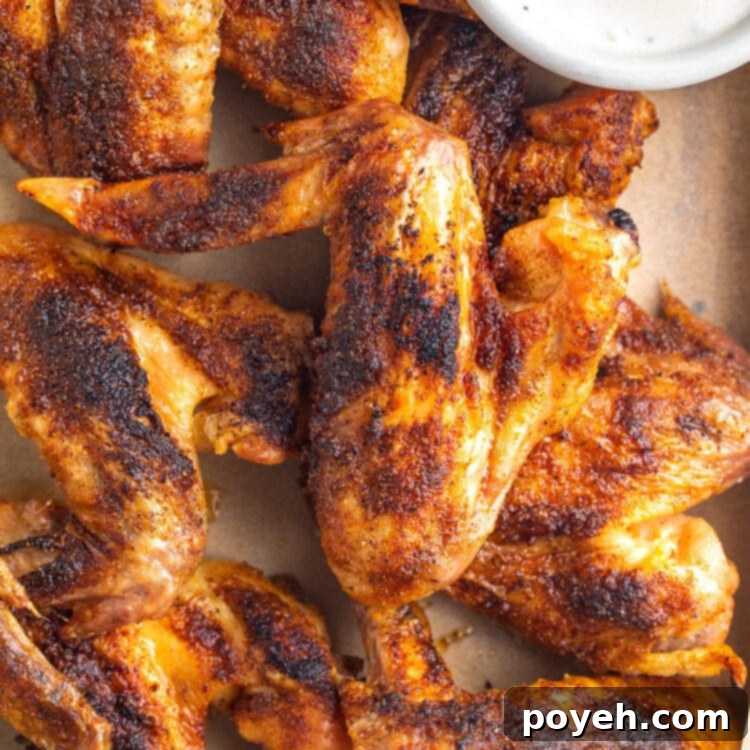 Crispy Baked Whole Chicken Wings ready to be served