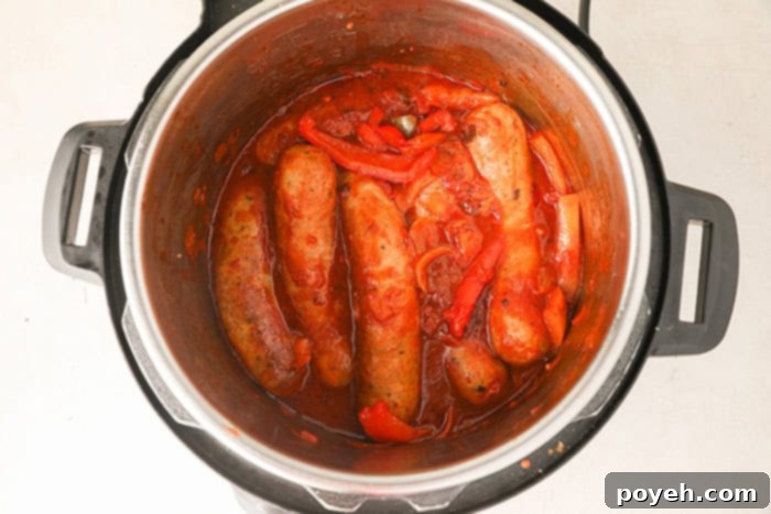 Adding vegetables and sauce ingredients to the Instant Pot