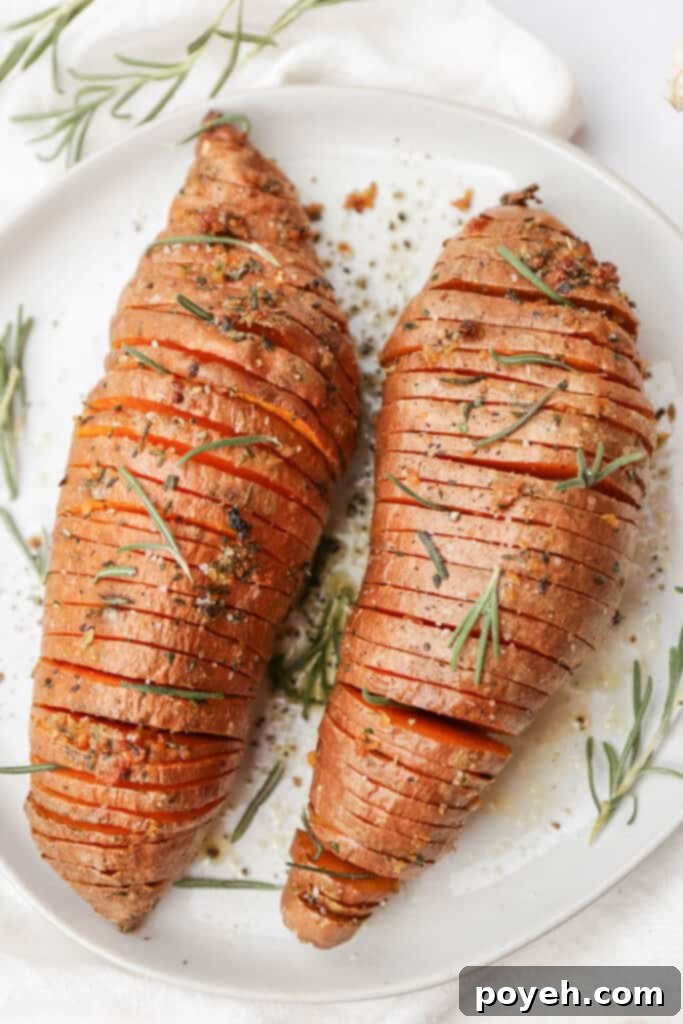 Hasselback sweet potatoes