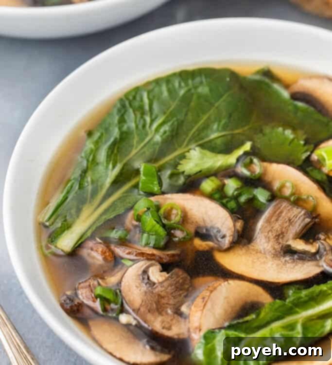 Close up angle photo of a bowl of Chinese vegetable soup, highlighting its rich textures and inviting colors.