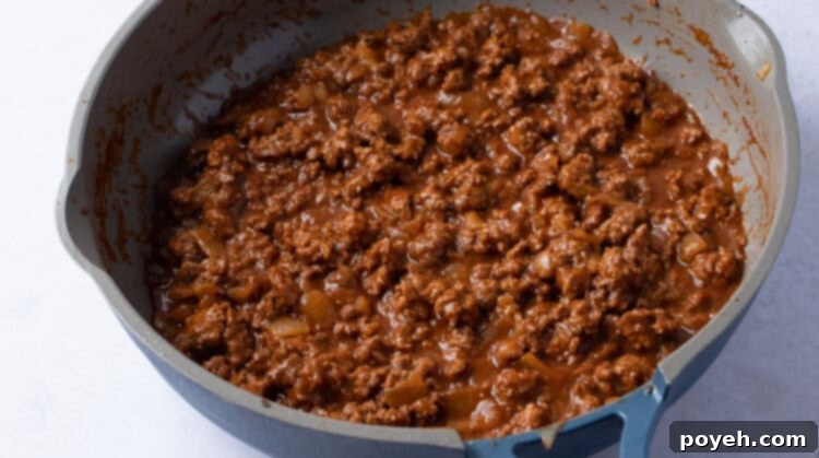 Keto sloppy Joes in a large skillet