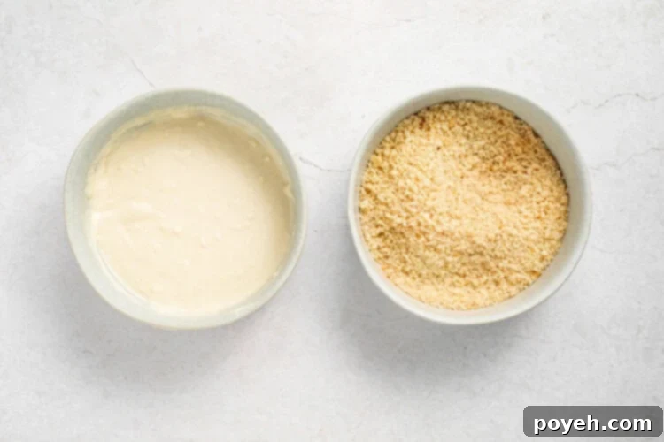 Ingredients for vegan shrimp batter and breading